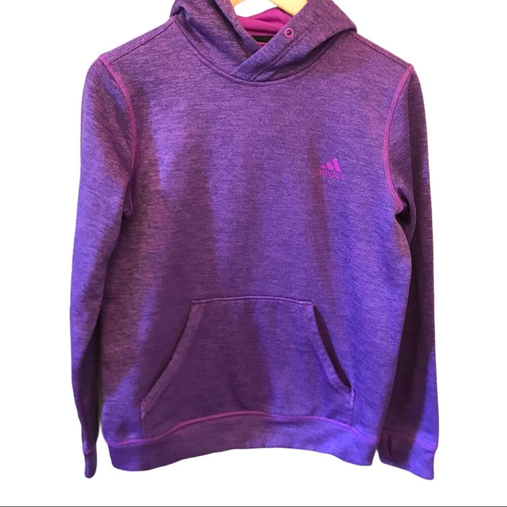 adidas Purple Hoodie Sweatshirt Climawarm Small